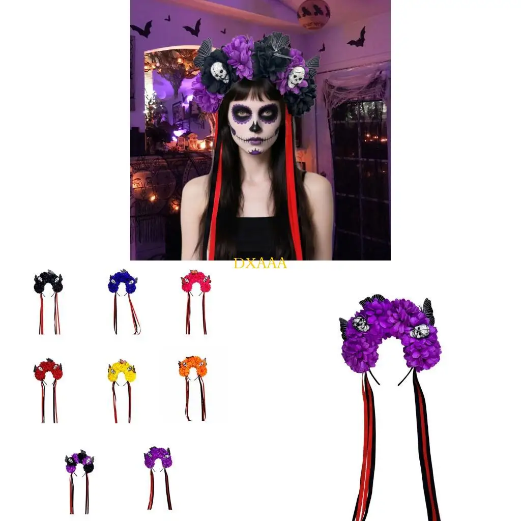 DXAA Comfortable Skull Floral Headpiece Cosplays Hairband Fashion Headbands for Halloween Costume Accessories
DXAA Comfortable Skull Floral Headpiece Cosplays Hairband Fashion Headbands for Halloween Costume Accessories