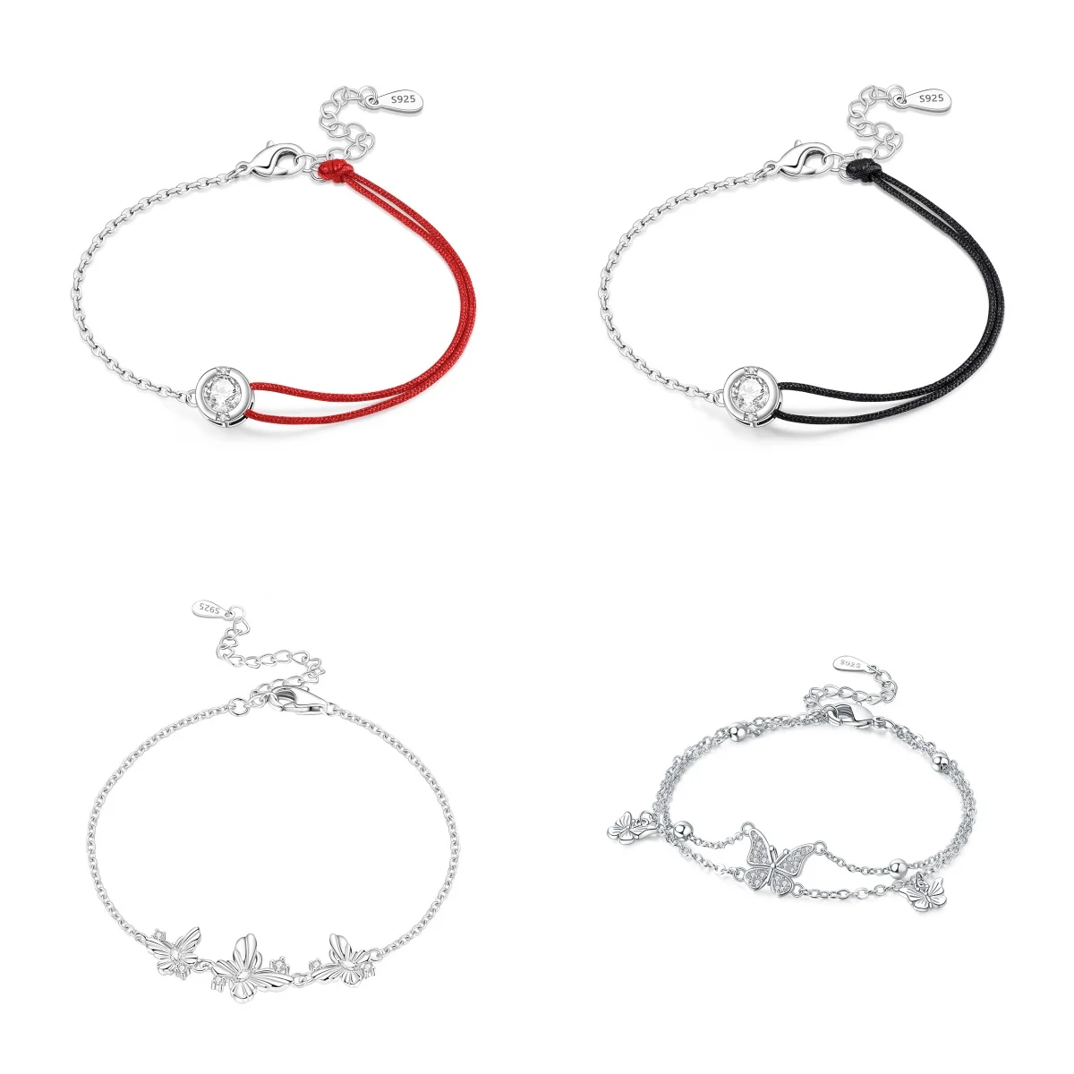 925 sterling silver stone butterfly double-layer chain bracelet, a fashionable and elegant adjustable exquisite jewelry for ladi
925 sterling silver stone butterfly double-layer chain bracelet, a fashionable and elegant adjustable exquisite jewelry for ladi