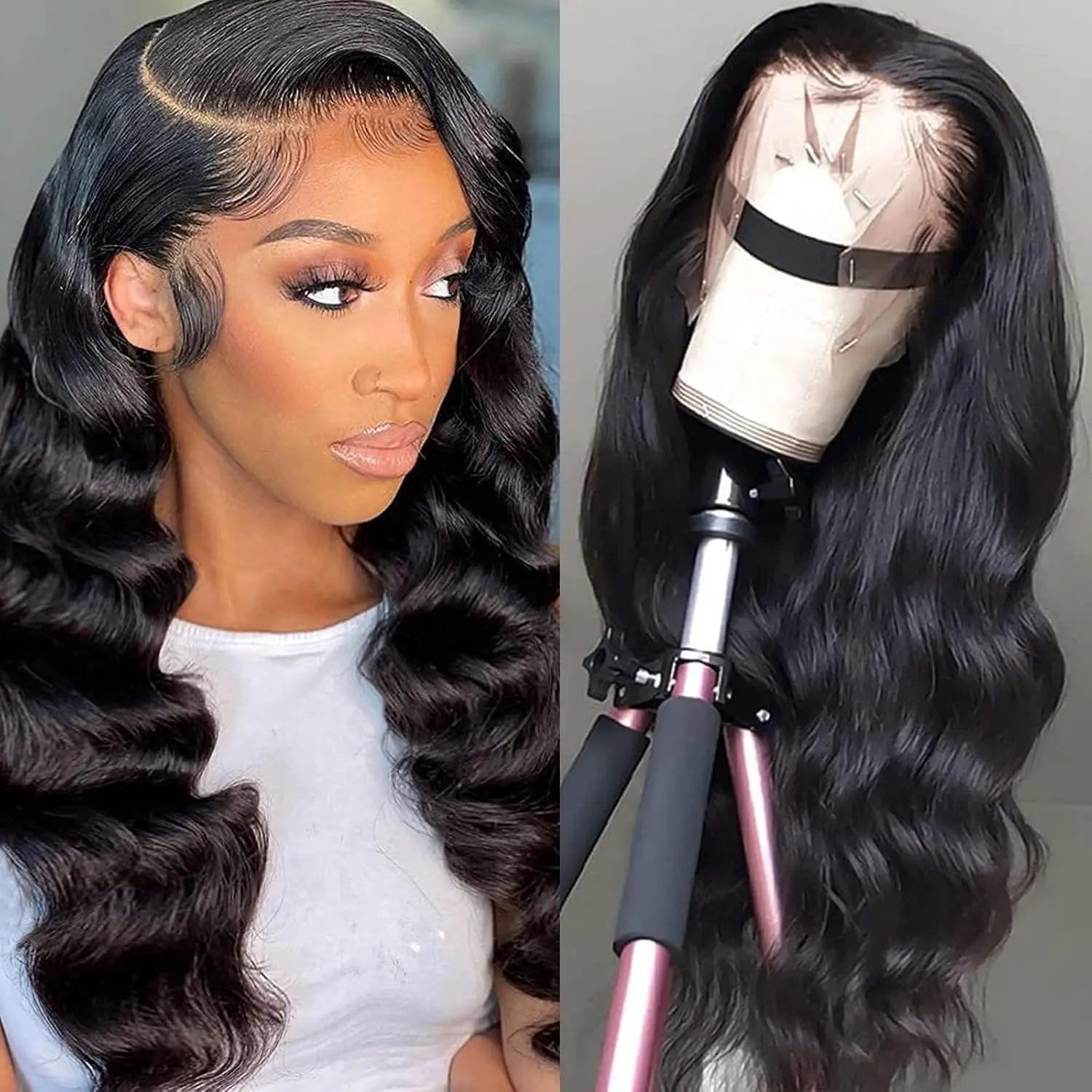 13x6 Lace Front Wigs Human Hair 250 Density Body Wave HD Transparent Glueless Lace Frontal Wigs Human Hair Pre Plucked for Women
13x6 Lace Front Wigs Human Hair 250 Density Body Wave HD Transparent Glueless Lace Frontal Wigs Human Hair Pre Plucked for Women