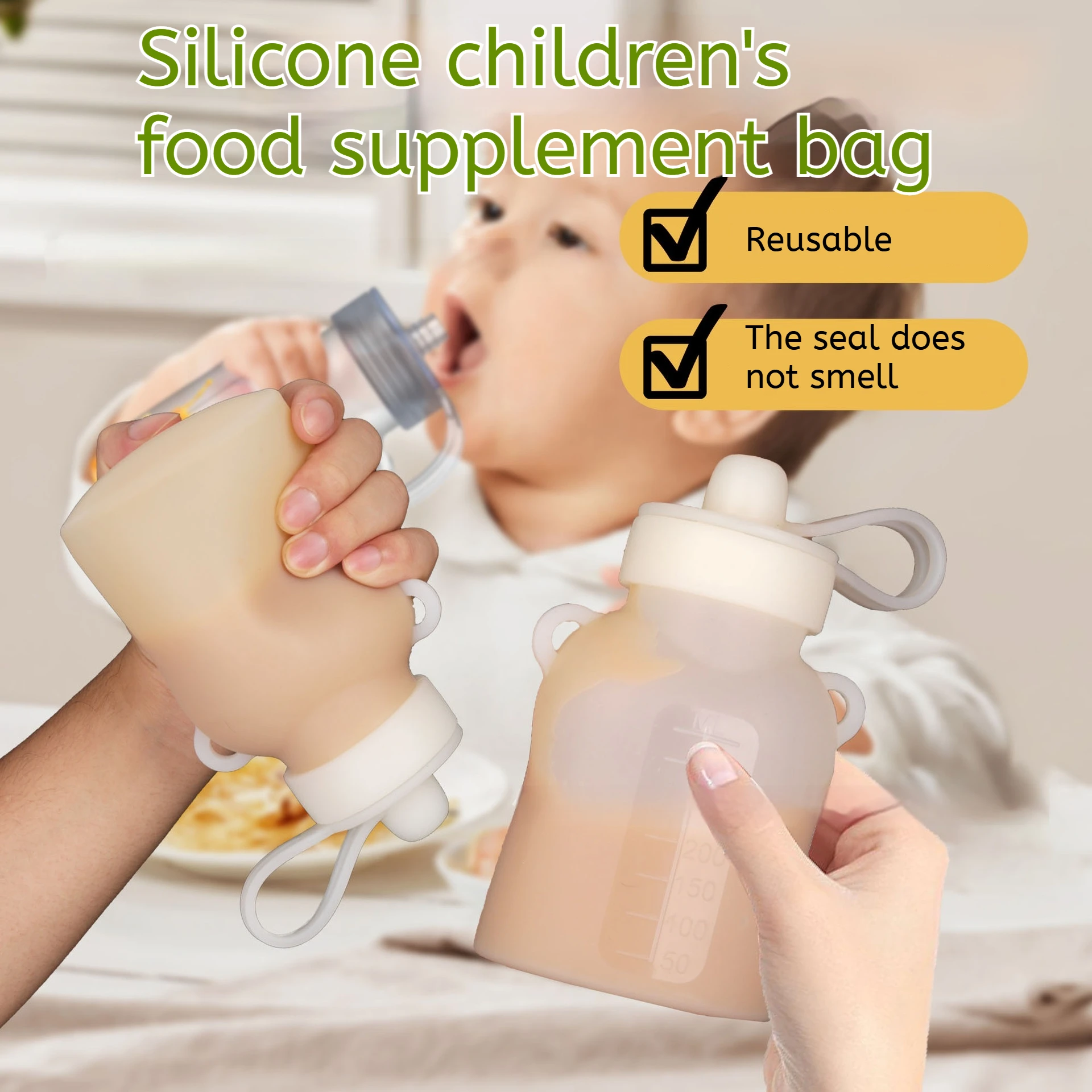 Silicone jam and puree food bag Liquid bag Suction bag Breast milk storage bag Foldable breast milk bag
Silicone jam and puree food bag Liquid bag Suction bag Breast milk storage bag Foldable breast milk bag