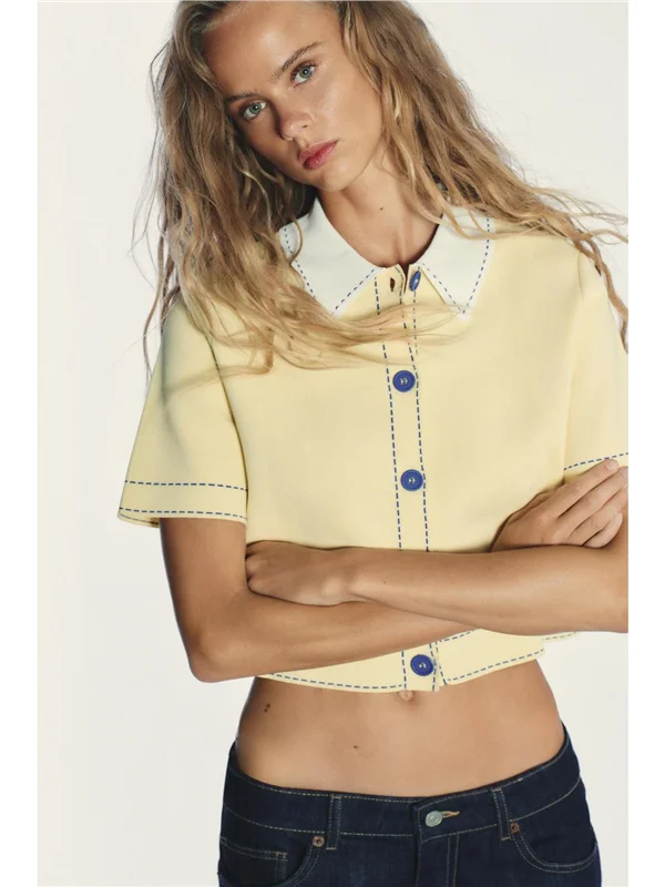 Женская верхняя одежда с цветными блоками, вязаная, с коротким рукавом, декоративной строчкой, французский дизайн, для работы и отдыха
Женская верхняя одежда с цветными блоками, вязаная, с коротким рукавом, декоративной строчкой, французский дизайн, для работы и отдыха