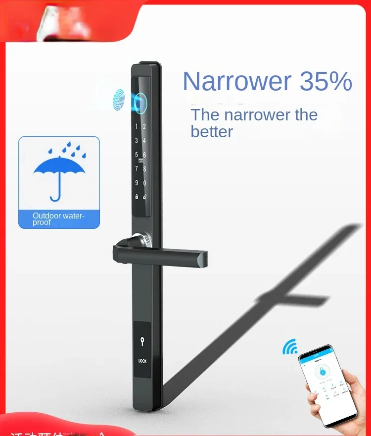Waterproof aluminum alloy sliding door narrow side broken bridge aluminum fingerprint lock
Waterproof aluminum alloy sliding door narrow side broken bridge aluminum fingerprint lock