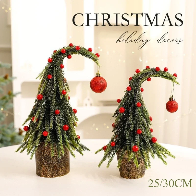 Mini Christmas Tree 25 To 30CM with Hanging Ball Crooked-neck Christmas Tree DIY Christmas Atmosphere Decoration New Year Gift
Mini Christmas Tree 25 To 30CM with Hanging Ball Crooked-neck Christmas Tree DIY Christmas Atmosphere Decoration New Year Gift