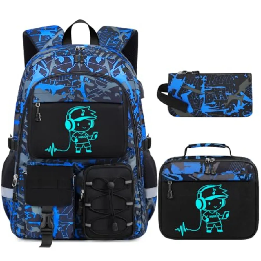 School Backpack for Boys - 3pcs Gamer Boys Backpack with Lunch Box Set for Teens Elementary Middle High School, 18″ Large Capac
School Backpack for Boys - 3pcs Gamer Boys Backpack with Lunch Box Set for Teens Elementary Middle High School, 18″ Large Capac