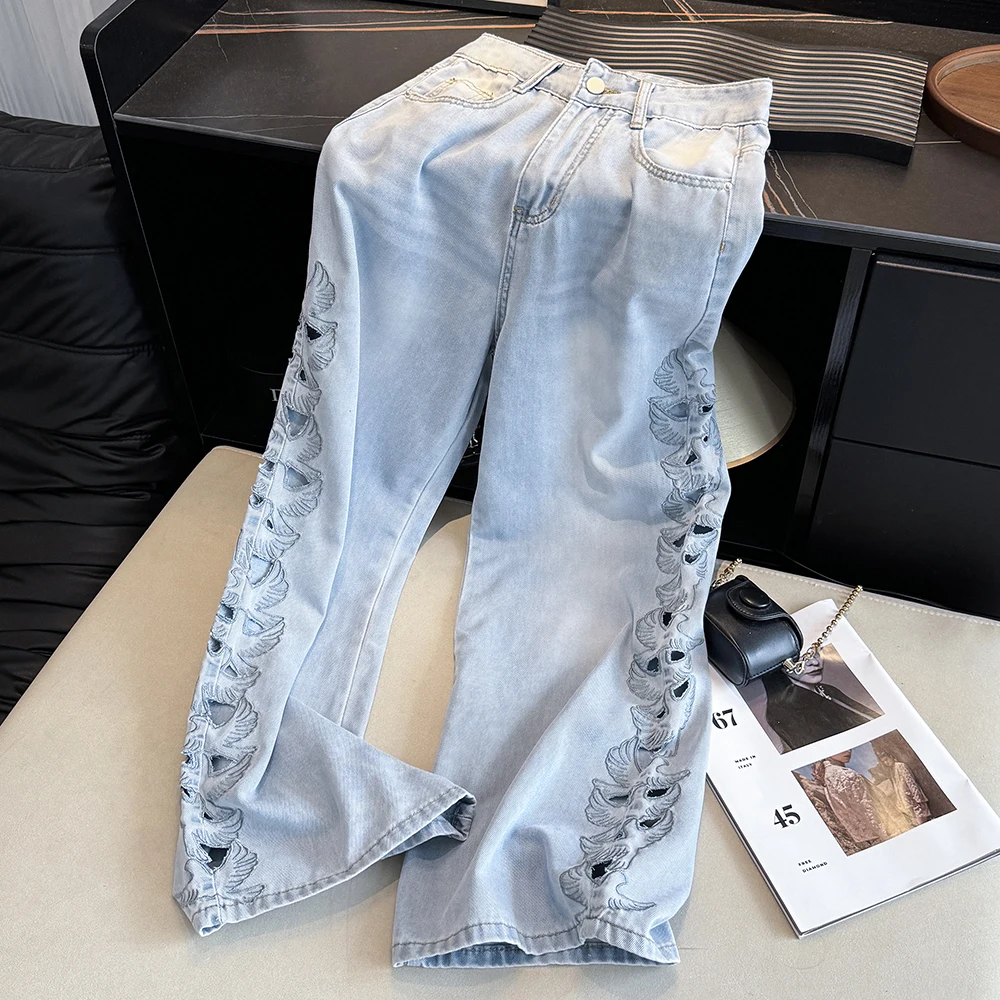 Blue Heavyweight Peace Embroidery Hollow out Denim High Waist Summer New Style Women's Lightweight Wide Leg Straight Cut...
Blue Heavyweight Peace Embroidery Hollow out Denim High Waist Summer New Style Women's Lightweight Wide Leg Straight Cut...
