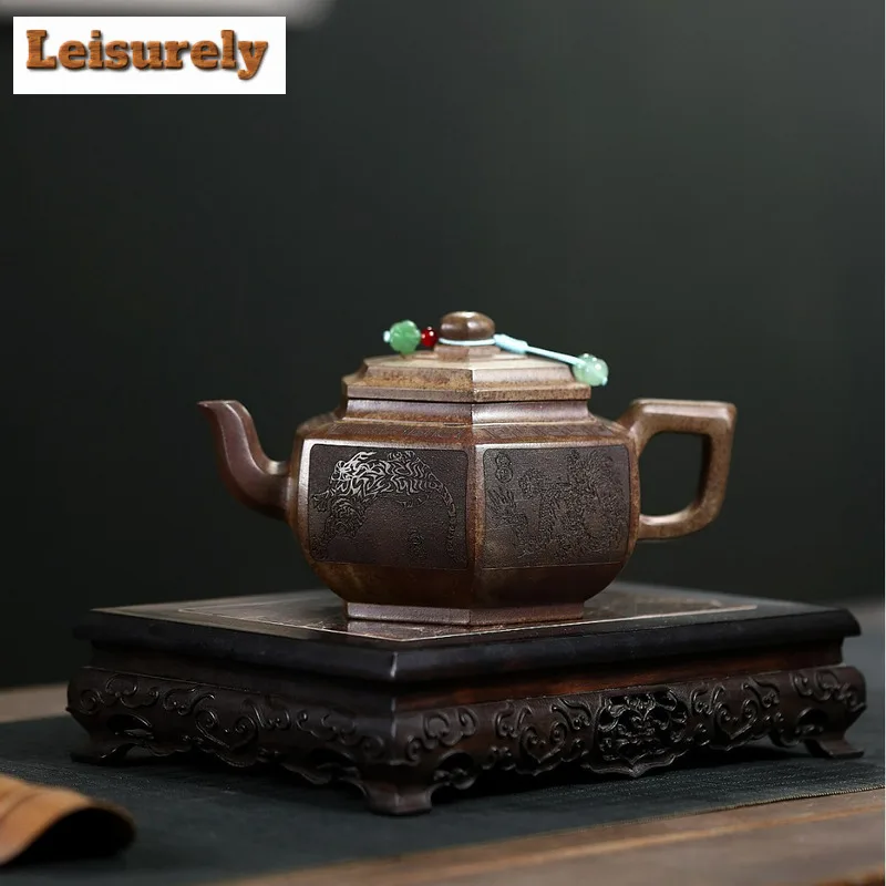 440ml Yixing Purple Clay Teapots Handmade Hexagonal Auspicious Beast Pot Raw Ore Agilawood Mud Tea Making Kettle Strainer Zisha
440ml Yixing Purple Clay Teapots Handmade Hexagonal Auspicious Beast Pot Raw Ore Agilawood Mud Tea Making Kettle Strainer Zisha