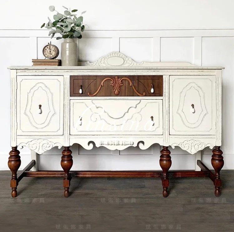 Neoclassical Solid Wood Cabinet/Distressed Entrance Cabinet/Light Luxury Carved Locker/TV
Neoclassical Solid Wood Cabinet/Distressed Entrance Cabinet/Light Luxury Carved Locker/TV