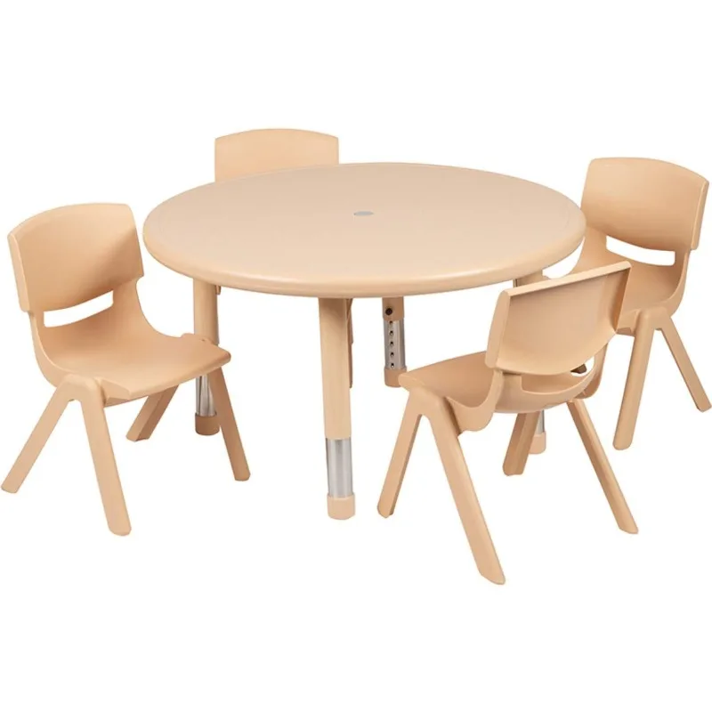 Emmy 33'' Round Blue Plastic Height Adjustable Activity Table Set with 4 Chairs
Emmy 33'' Round Blue Plastic Height Adjustable Activity Table Set with 4 Chairs