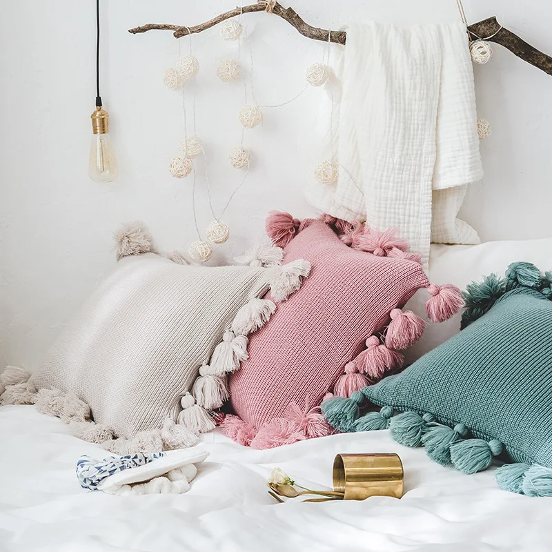 Knitted Cushion Cover Modern Minimalist Tassel Solid Color Pillow Cushion for Living Room Bedroom Decorative 45x45cm
Knitted Cushion Cover Modern Minimalist Tassel Solid Color Pillow Cushion for Living Room Bedroom Decorative 45x45cm