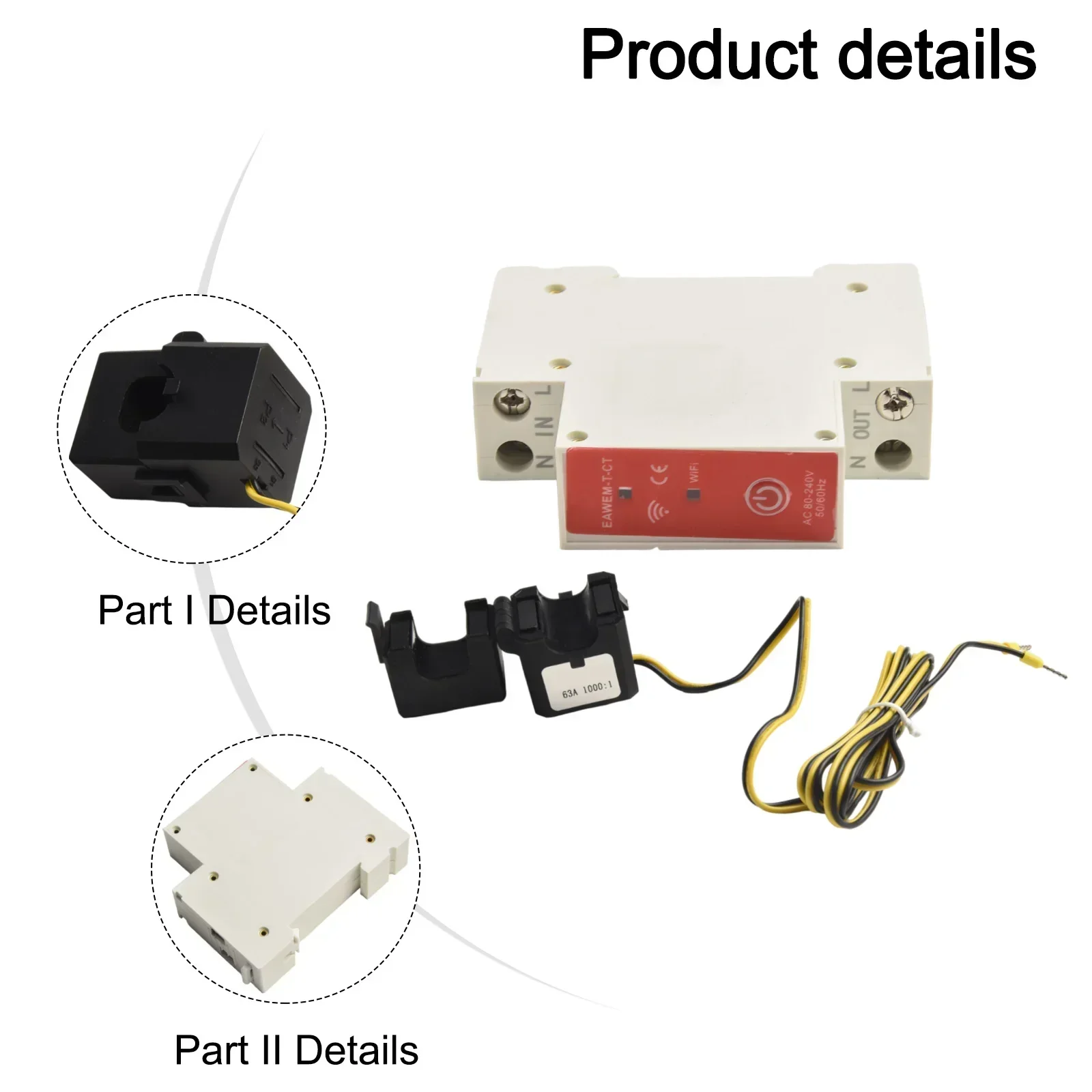 For Tuya Smart Energy Meter with 63A Clamp Real Time Monitor Easy Installation Detailed Electricity Statistics
For Tuya Smart Energy Meter with 63A Clamp Real Time Monitor Easy Installation Detailed Electricity Statistics