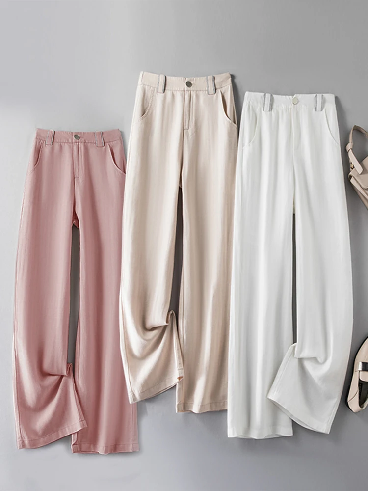 Summer Thin Ice Silk Straight Leg Pants Women's High Waist Drape Casual Linen Wide Leg Pants Korean Style Commute Wind
Summer Thin Ice Silk Straight Leg Pants Women's High Waist Drape Casual Linen Wide Leg Pants Korean Style Commute Wind