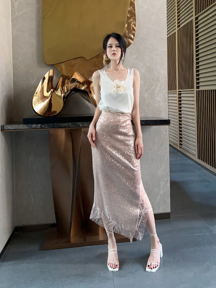 Yang Yang Высококачественная кружевная лоскутная юбка с пайетками, женская летняя асимметричная юбка-миди со сборками по бокам, OL Sle
Yang Yang Высококачественная кружевная лоскутная юбка с пайетками, женская летняя асимметричная юбка-миди со сборками по бокам, OL Sle