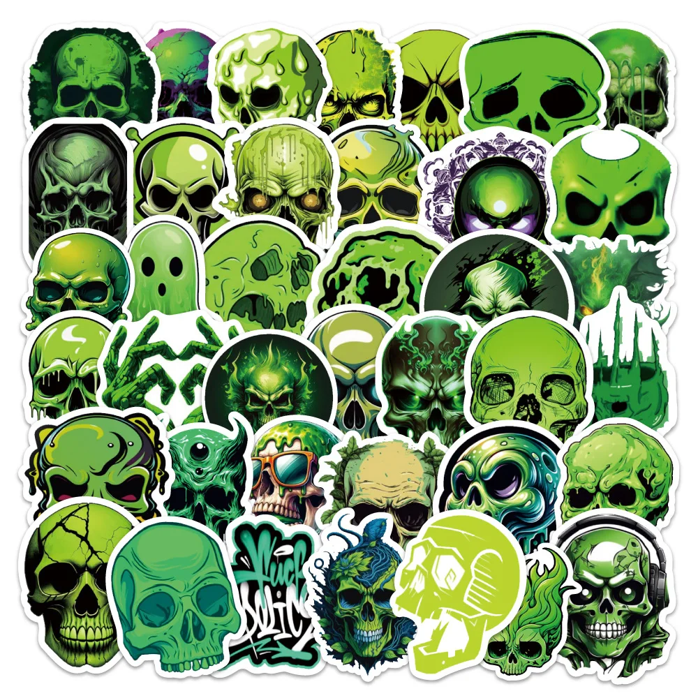 10/50PCS Cool Green Skull Cartoon Stickers Graffiti Decal Kids Toy Decorative Motorcycle Helmet Scooter Decal Toy Stickers
10/50PCS Cool Green Skull Cartoon Stickers Graffiti Decal Kids Toy Decorative Motorcycle Helmet Scooter Decal Toy Stickers