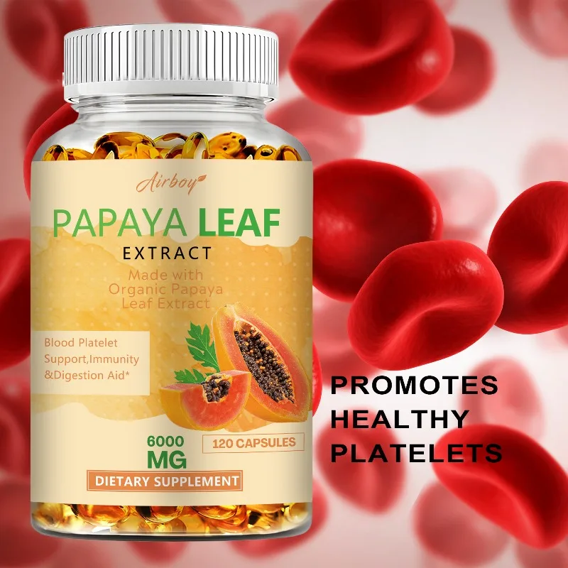 Papaya Leaf Extract Capsules - Promotes Gut and Digestion Health, Enhance Platelet Function, Boost Immunity, Non-GMO
Papaya Leaf Extract Capsules - Promotes Gut and Digestion Health, Enhance Platelet Function, Boost Immunity, Non-GMO