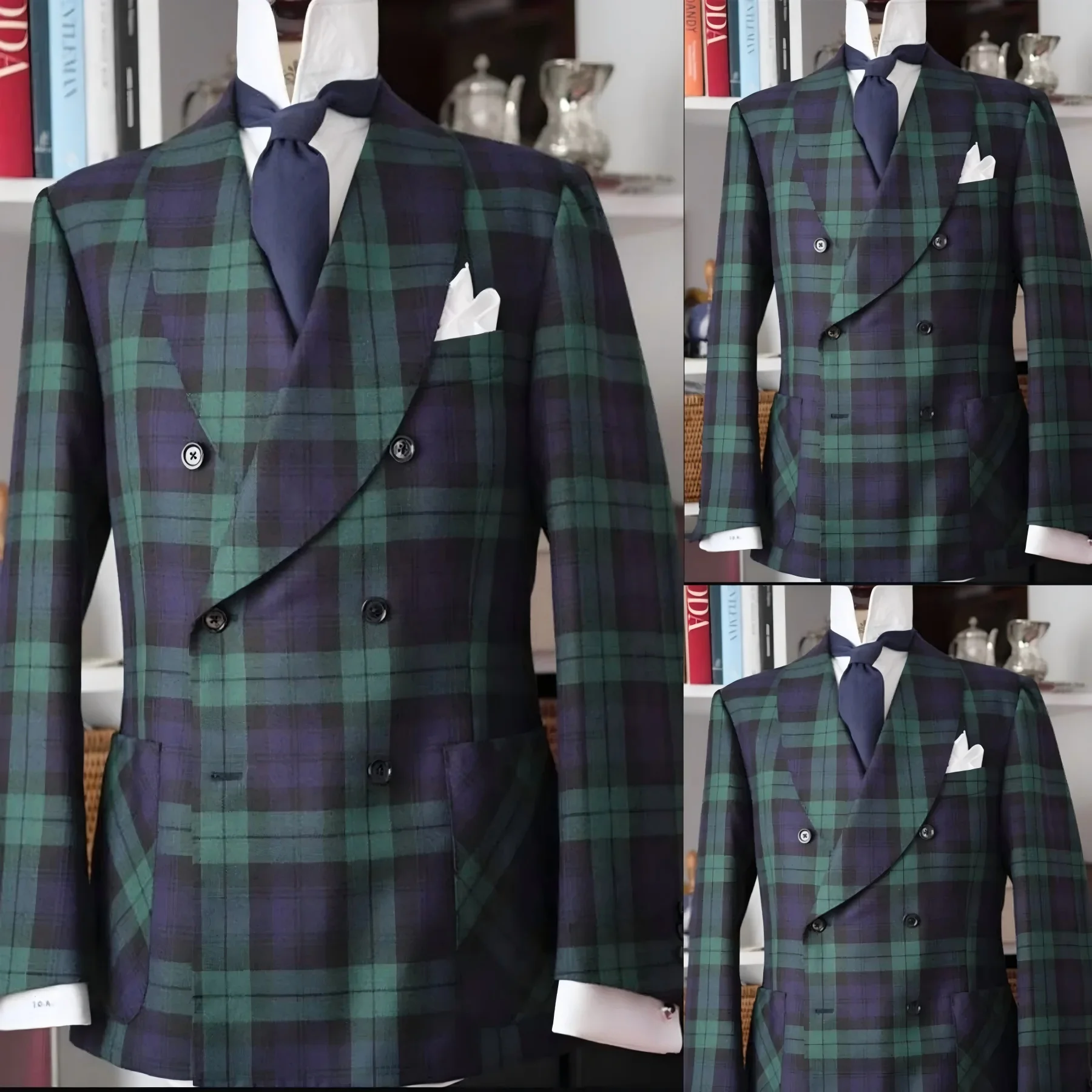 Classic Green Plaid Men Suits Jacket Vintage Only Coat Shawl Lapel Double Breasted Formal Business Party Blazer Wedding Tuxedos
Classic Green Plaid Men Suits Jacket Vintage Only Coat Shawl Lapel Double Breasted Formal Business Party Blazer Wedding Tuxedos