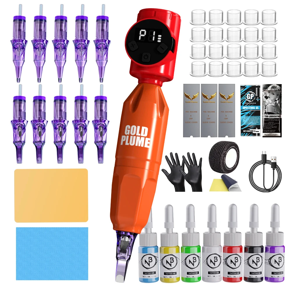 Goldplume Wireless Tattoo Pen Kit 1100Mah Battery Tattoo Machine with Needles Permanent Ink Full Tattoo Supplies
Goldplume Wireless Tattoo Pen Kit 1100Mah Battery Tattoo Machine with Needles Permanent Ink Full Tattoo Supplies