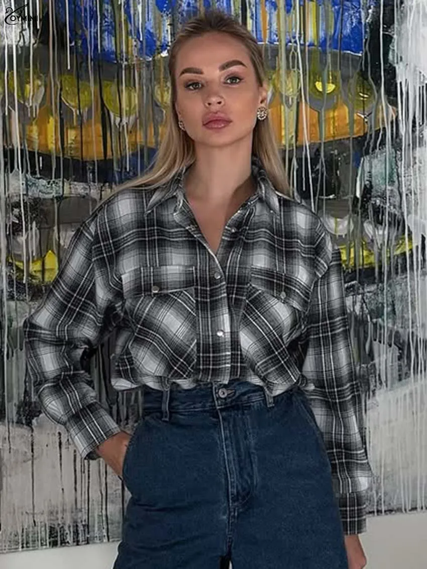 Oymimi Fashion Black Print Woman Blouses Elegant Long Sleeve Single Breasted Shirts Casual New Lapel Pockets Blouses Streetwear
Oymimi Fashion Black Print Woman Blouses Elegant Long Sleeve Single Breasted Shirts Casual New Lapel Pockets Blouses Streetwear