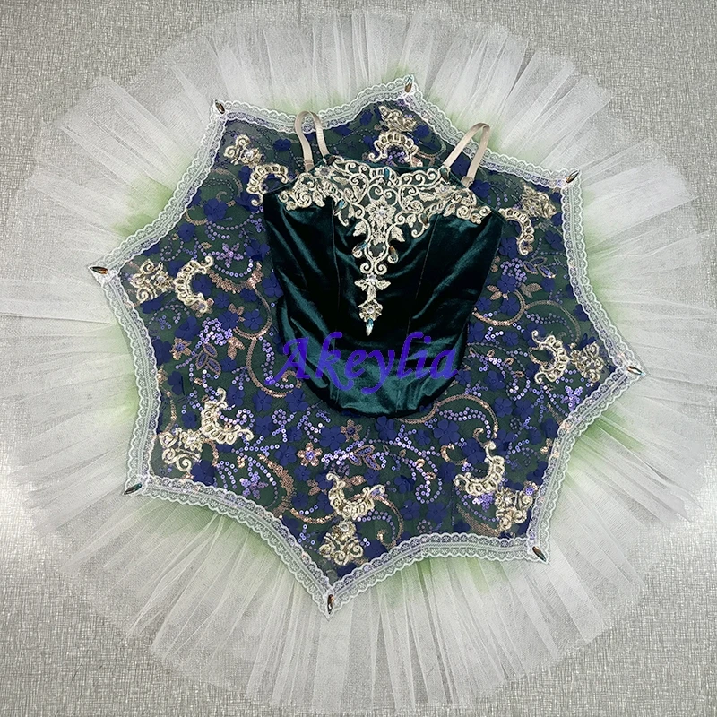 Akeylia Dark green transitioning to white professional ballet tutu performance pancake tutu competition Adjustable BLST20135
Akeylia Dark green transitioning to white professional ballet tutu performance pancake tutu competition Adjustable BLST20135