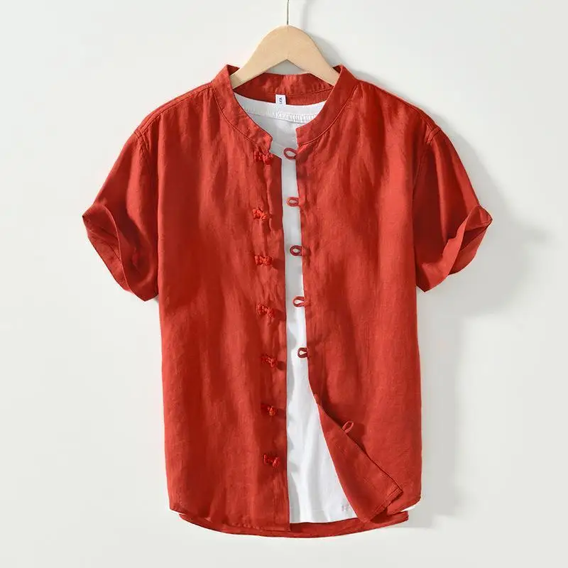Men's Mid-Button Short Sleeve Shirt Linen Jacket CleanFit Waist-Cinching Short-Sleeve Stand-Collar Open-Cardigan Summer
Men's Mid-Button Short Sleeve Shirt Linen Jacket CleanFit Waist-Cinching Short-Sleeve Stand-Collar Open-Cardigan Summer