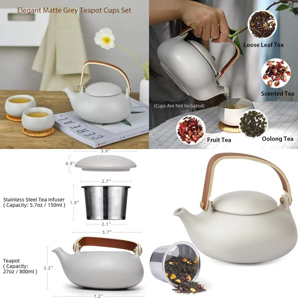 Японский винтажный матовый керамический чайник на 27 унций со встроенным ситечком, деревянной ручкой, идеально подходит для рассыпного чая и любителей чая
Японский винтажный матовый керамический чайник на 27 унций со встроенным ситечком, деревянной ручкой, идеально подходит для рассыпного чая и любителей чая