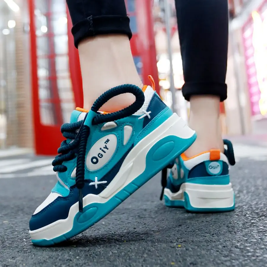 Women's Green Orange Casual Sneakers, Thick Sole Platform Shoes, Non-slip Lace-up Sports Shoes for Daily Walking, Streetwear Sty
Women's Green Orange Casual Sneakers, Thick Sole Platform Shoes, Non-slip Lace-up Sports Shoes for Daily Walking, Streetwear Sty