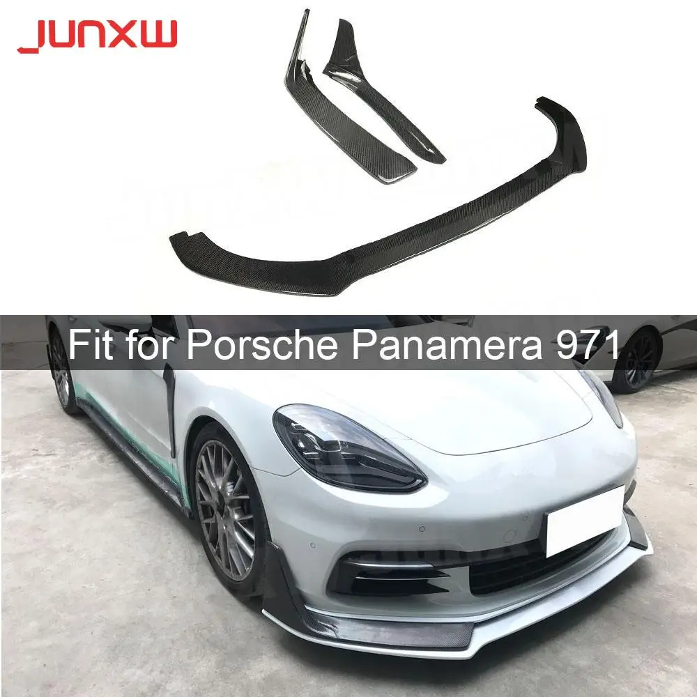Dry Carbon Fiber Front Lip Spoiler Splitters Aprons For Porsche Panamera 971 2017 2018 2019 3PCS/SET Car Styling
Dry Carbon Fiber Front Lip Spoiler Splitters Aprons For Porsche Panamera 971 2017 2018 2019 3PCS/SET Car Styling