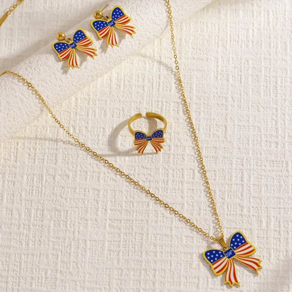 Flag Themed Jewelry Set 250th Anniversary Jewelry Set Usa Flag Bowknot Stud Earrings Adjustable Choker Necklace Independence Day
Flag Themed Jewelry Set 250th Anniversary Jewelry Set Usa Flag Bowknot Stud Earrings Adjustable Choker Necklace Independence Day