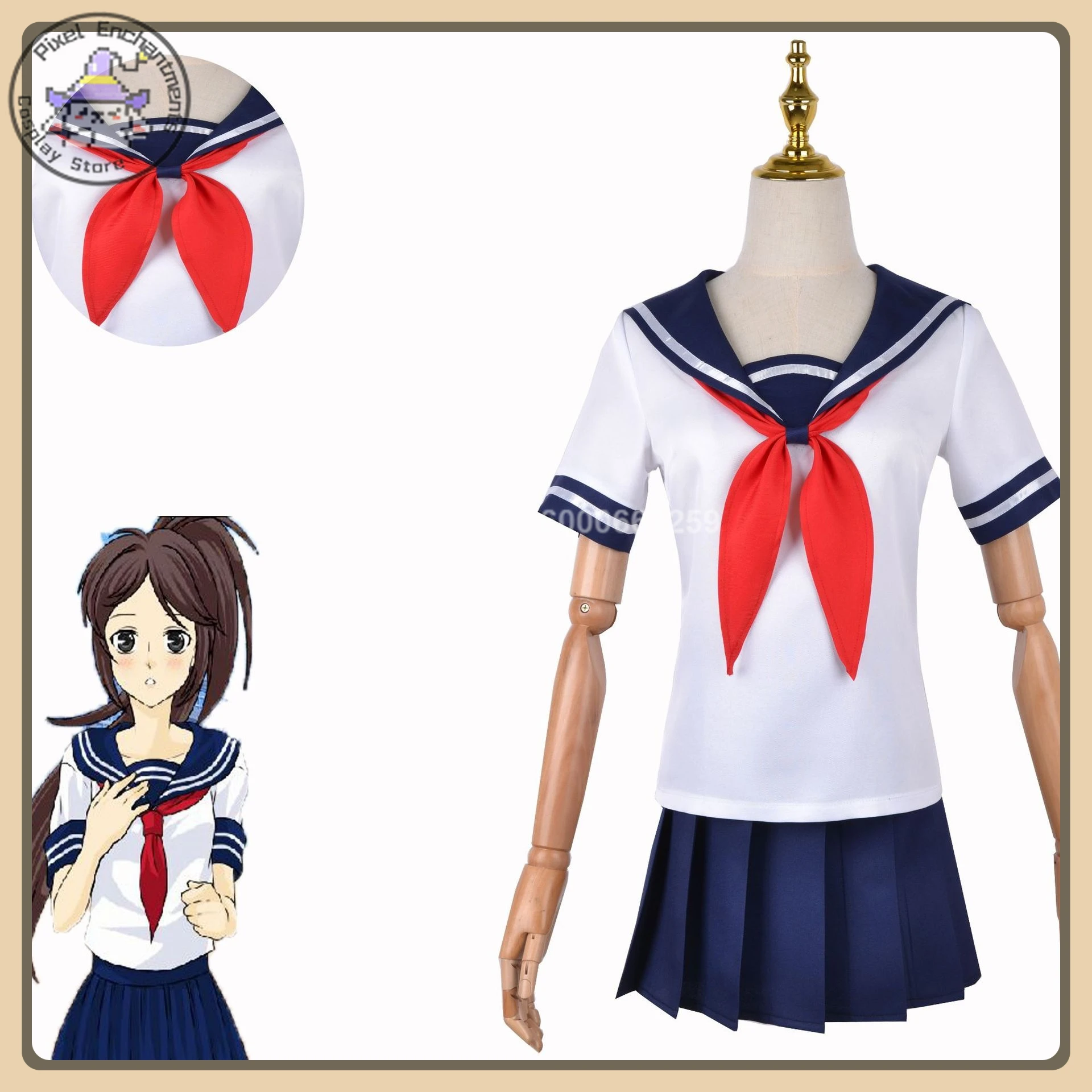 Game Yandere Simulator Ayano Aishi Cosplay Full Set JK Uniform + Bubble Sleeves + Wig High Quality Anime Clothes (Female)
Game Yandere Simulator Ayano Aishi Cosplay Full Set JK Uniform + Bubble Sleeves + Wig High Quality Anime Clothes (Female)