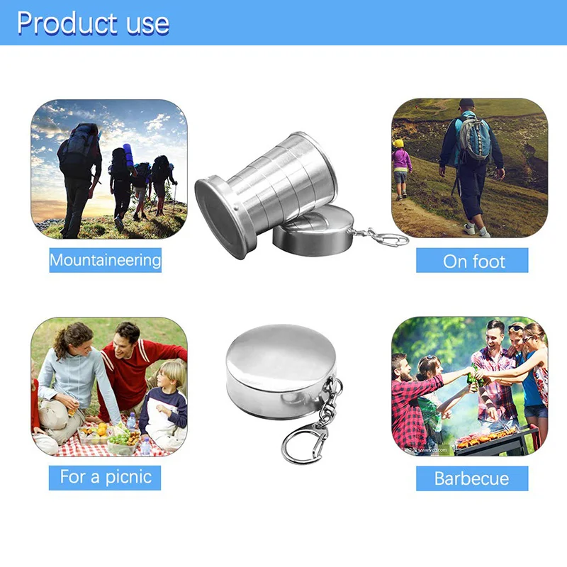 Stainless Steel Travel Portable Outdoor Folding Cup Portable Telescopic Small Water Cup Metal Wine Cup
Stainless Steel Travel Portable Outdoor Folding Cup Portable Telescopic Small Water Cup Metal Wine Cup
