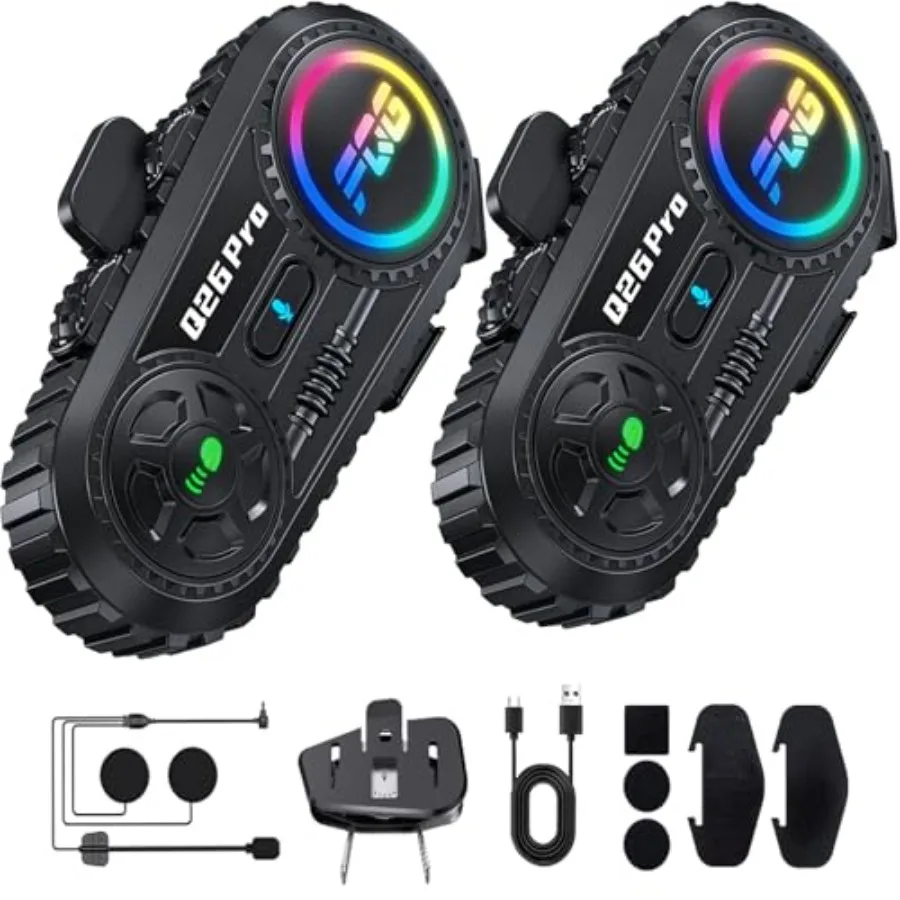 2 Pack Motorcycle Helmet Headset Bluetooth Intercom 2-Way Communication System, 1600Feet Range, 18Hrs Talk Time, IP56 Waterproo
2 Pack Motorcycle Helmet Headset Bluetooth Intercom 2-Way Communication System, 1600Feet Range, 18Hrs Talk Time, IP56 Waterproo