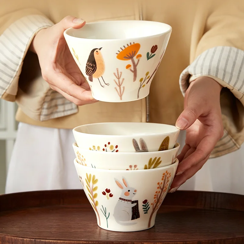 5-inch Cartoon Animal Patten Rice Bowl Household Japanese Ceramic Conical Bowl Cute Dessert Bowl
5-inch Cartoon Animal Patten Rice Bowl Household Japanese Ceramic Conical Bowl Cute Dessert Bowl