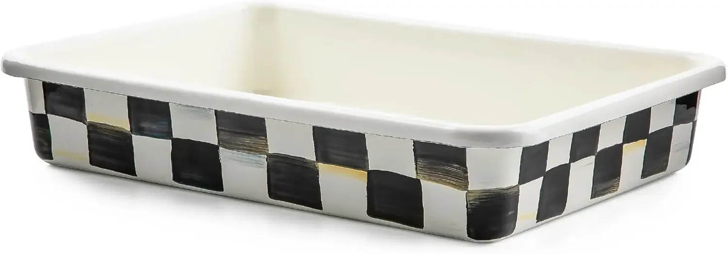 Enamel Baking Pan for Oven, Rectangular Oven Pan, 13" x 9", Black-and-White Courtly Check
Enamel Baking Pan for Oven, Rectangular Oven Pan, 13" x 9", Black-and-White Courtly Check