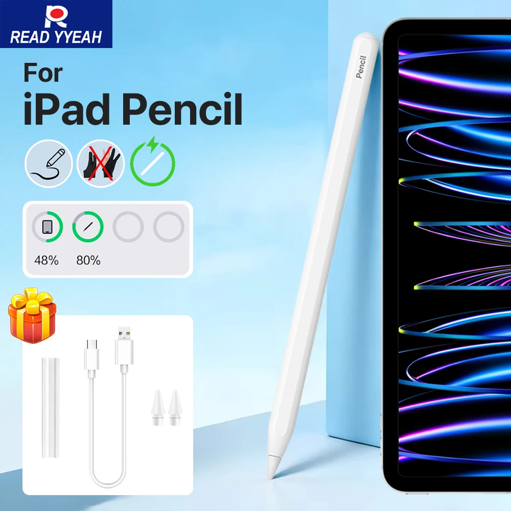 READY YEAH 2nd Gen iPad Pencil Magnetic Wireless Charging USB-C Fast Charge Stylus with Palm Rejection for iPad Air Pro Mini
READY YEAH 2nd Gen iPad Pencil Magnetic Wireless Charging USB-C Fast Charge Stylus with Palm Rejection for iPad Air Pro Mini