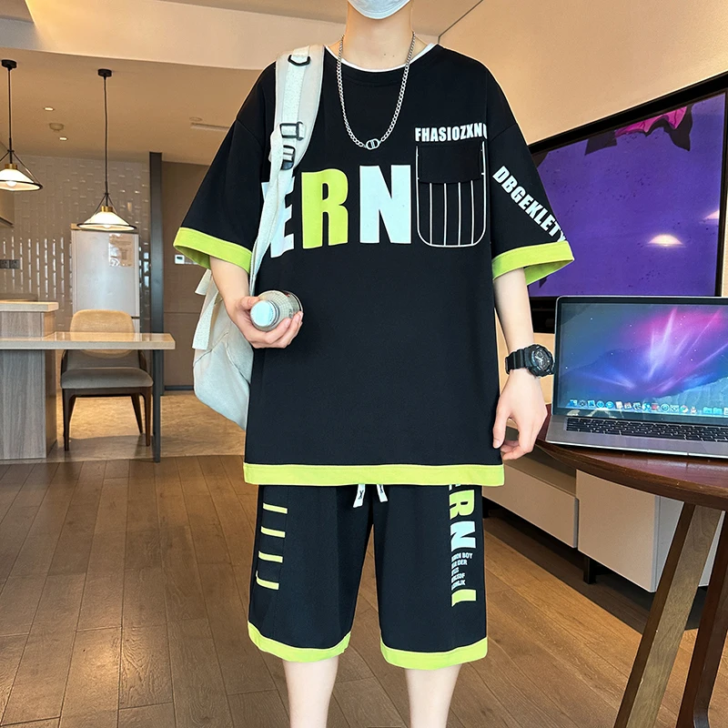Fashion T-Shirts And Shorts Men's Sets 2024 Summer Casual Loose Two Pieces Tracksuit Youth Outwear Sports Top Tees&Pant Clothing
Fashion T-Shirts And Shorts Men's Sets 2024 Summer Casual Loose Two Pieces Tracksuit Youth Outwear Sports Top Tees&Pant Clothing
