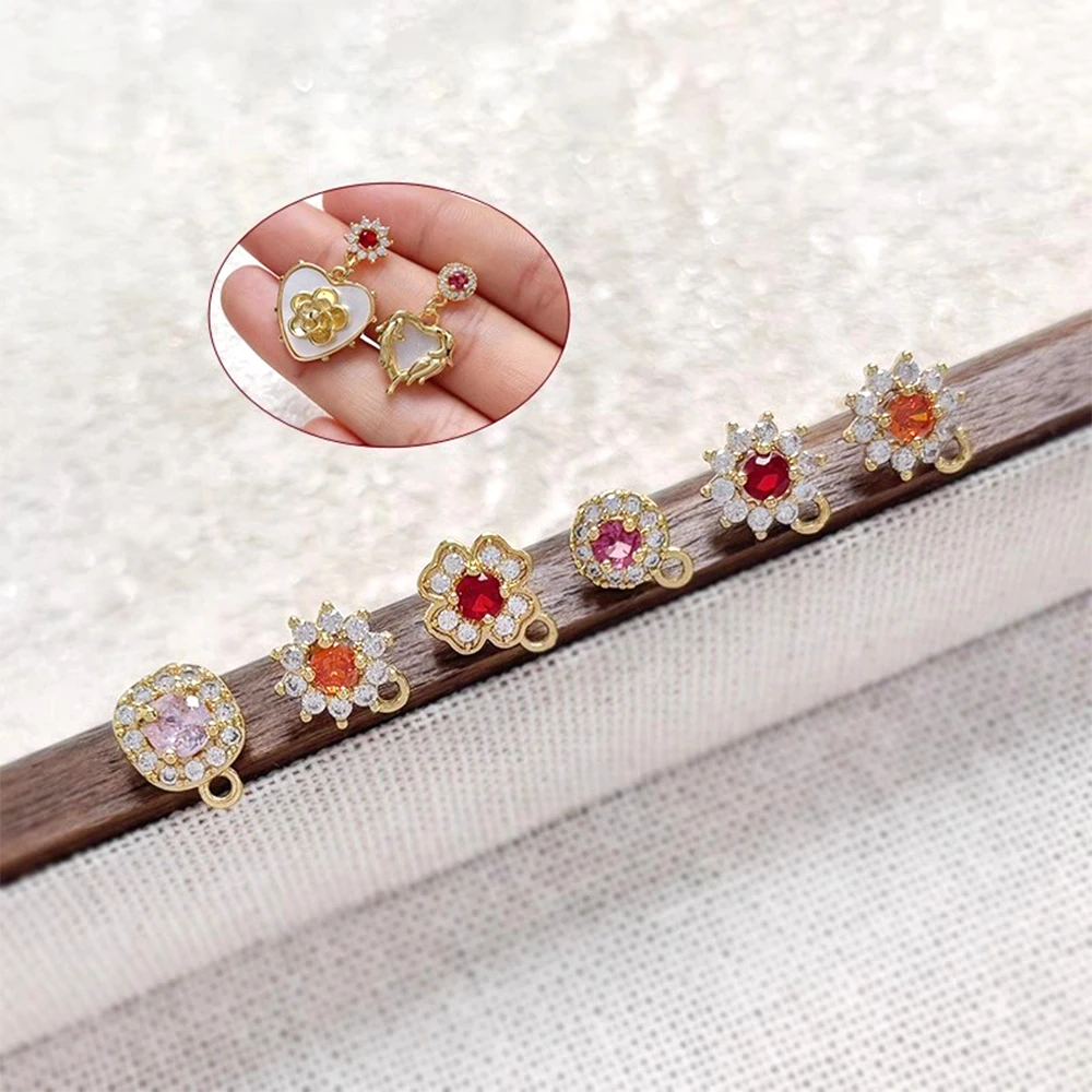 2 Pairs Brass Plated with Genuine Gold Exquisite Zircon Inlaid Earrings DIY Makes Fashionable Jewelry Semi Finished Accessory
2 Pairs Brass Plated with Genuine Gold Exquisite Zircon Inlaid Earrings DIY Makes Fashionable Jewelry Semi Finished Accessory