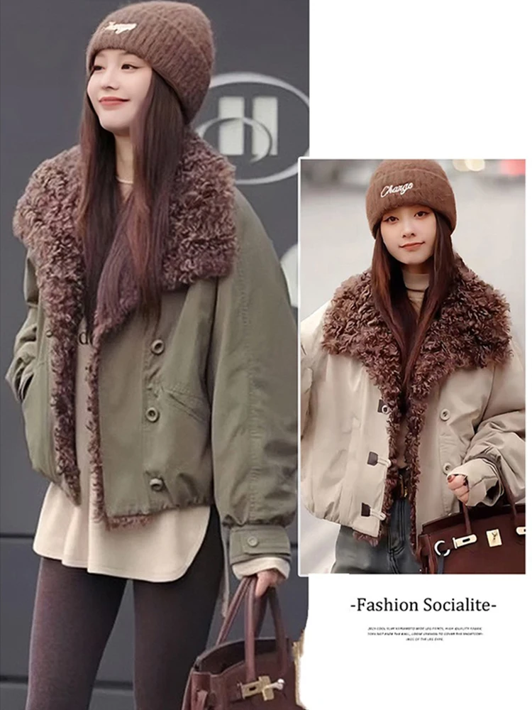 Faionable Loose Korean Sle Thiened Cotton Jaet Women's Winter New Design Sensation Cotton Coat with Fur Collar
Faionable Loose Korean Sle Thiened Cotton Jaet Women's Winter New Design Sensation Cotton Coat with Fur Collar