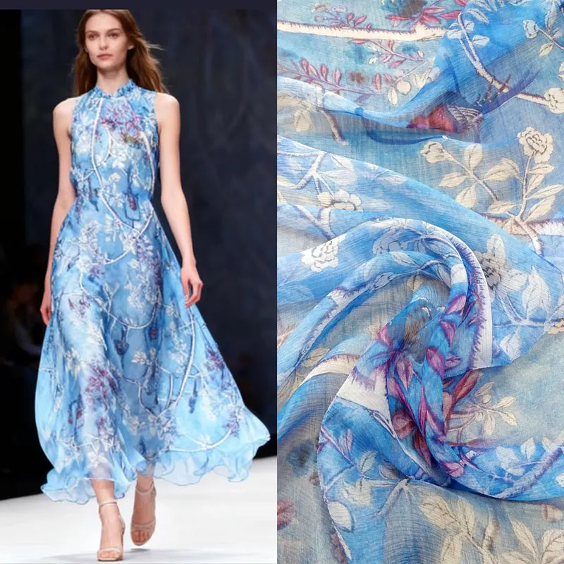 100% Pure PRINT SILK CHIFFON FABRIC 8mm Width 140CM Silk Chiffon Dress Fabric Natural Silk Fabric For Dress Shirt Flowers Blue
100% Pure PRINT SILK CHIFFON FABRIC 8mm Width 140CM Silk Chiffon Dress Fabric Natural Silk Fabric For Dress Shirt Flowers Blue