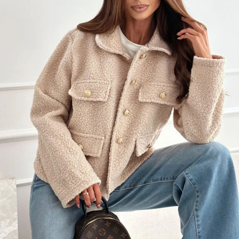 Autumn and Winter New Elegant Woolen Coat Commuting Style Solid Color Coat Single Breasted with Pocket Lapel Coat for Women
Autumn and Winter New Elegant Woolen Coat Commuting Style Solid Color Coat Single Breasted with Pocket Lapel Coat for Women