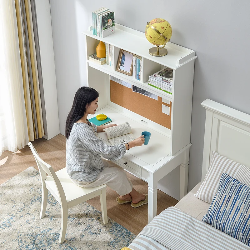 American all-solid wood desk bookshelf integrated table bedroom children's study table writing desk household
American all-solid wood desk bookshelf integrated table bedroom children's study table writing desk household