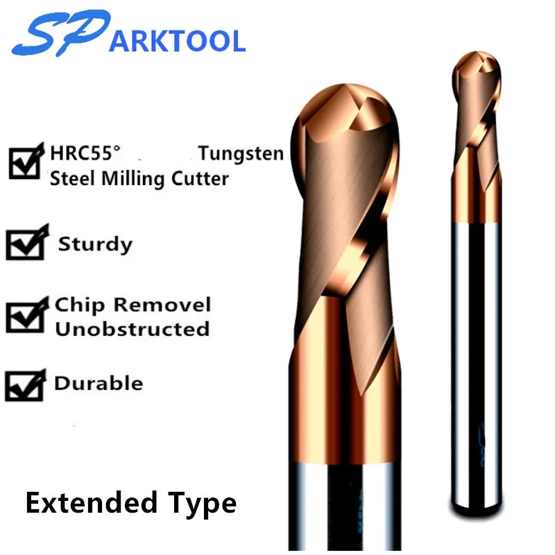 HRC55 2Flute Ball Nose Endmill Tungsten Carbide End Mill CNC Tools Fresa Metal Steel Frez Router Bit Milling Cutter
HRC55 2Flute Ball Nose Endmill Tungsten Carbide End Mill CNC Tools Fresa Metal Steel Frez Router Bit Milling Cutter