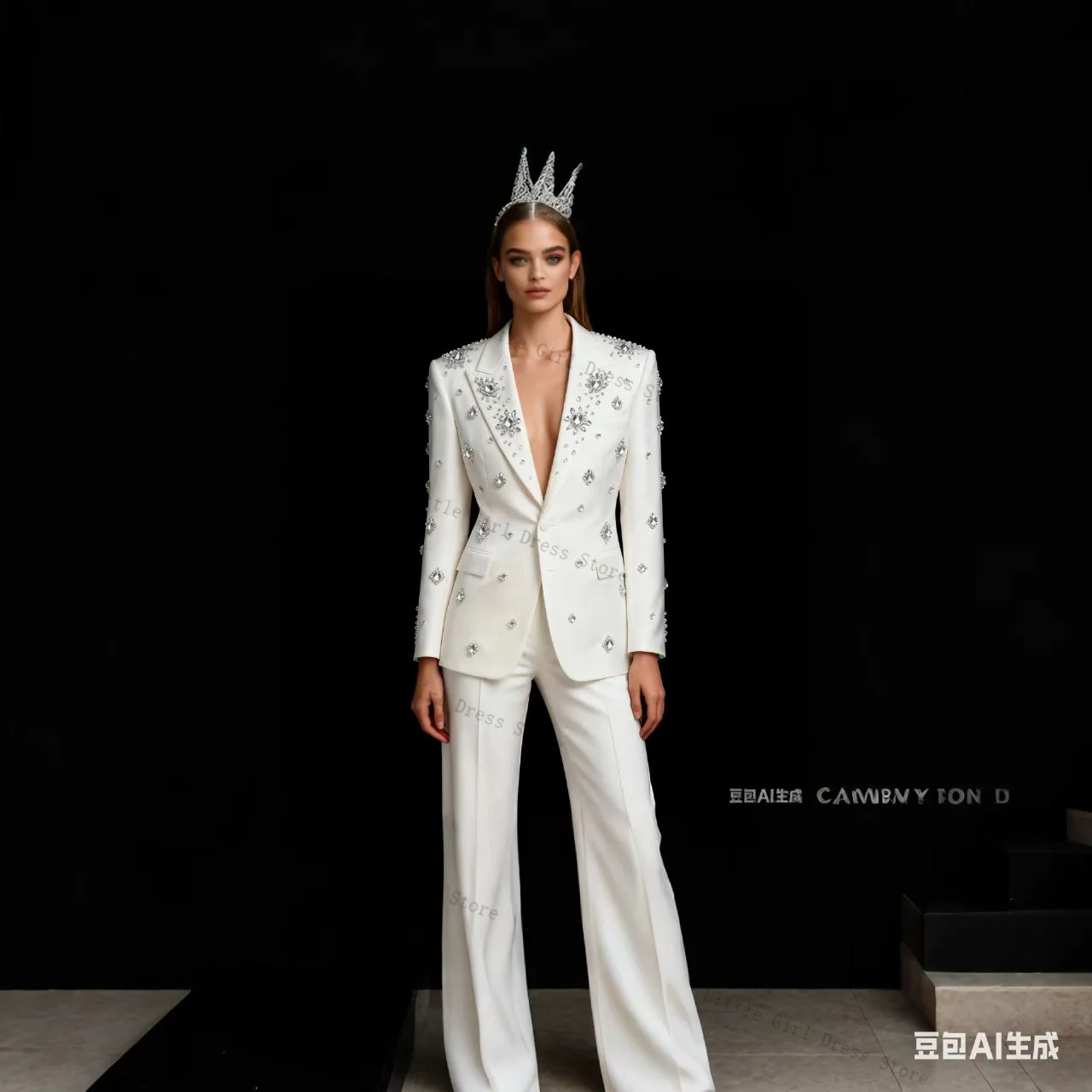 White Crystals Women Suit Set 2 Piece Blazer Pants Trouser Shiny Formal Office Lady Jacket Prom Wedding Bride Coat Customized
White Crystals Women Suit Set 2 Piece Blazer Pants Trouser Shiny Formal Office Lady Jacket Prom Wedding Bride Coat Customized
