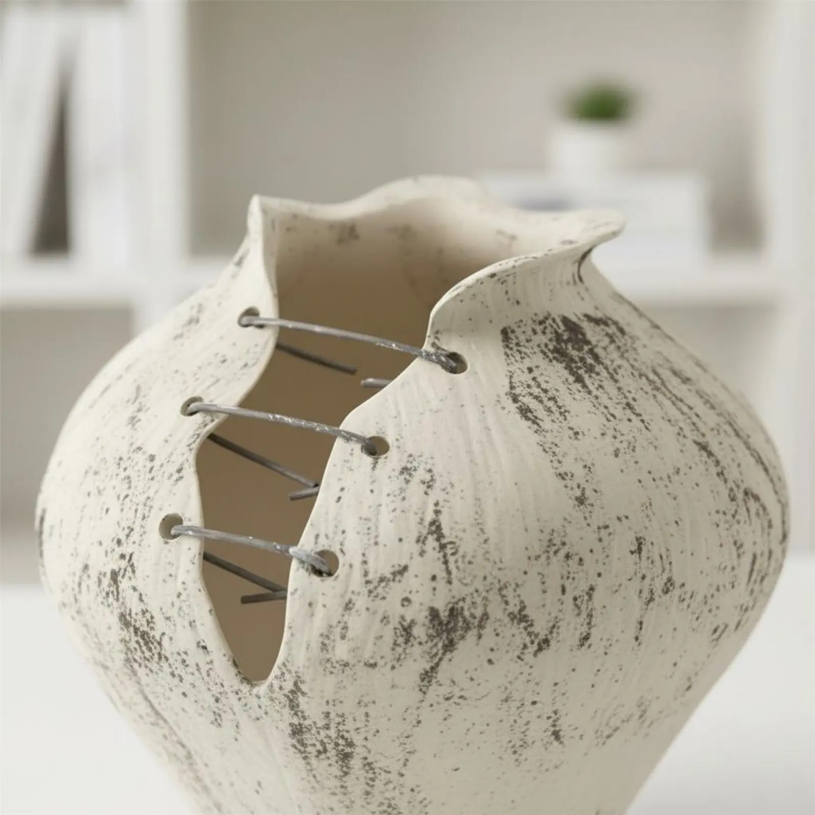 Wabi-Sabi Vase Dried Flower Holder Distressed Vase Natural Shape Neutral Tones Decorative Pot Handmade for Interior Designers
Wabi-Sabi Vase Dried Flower Holder Distressed Vase Natural Shape Neutral Tones Decorative Pot Handmade for Interior Designers