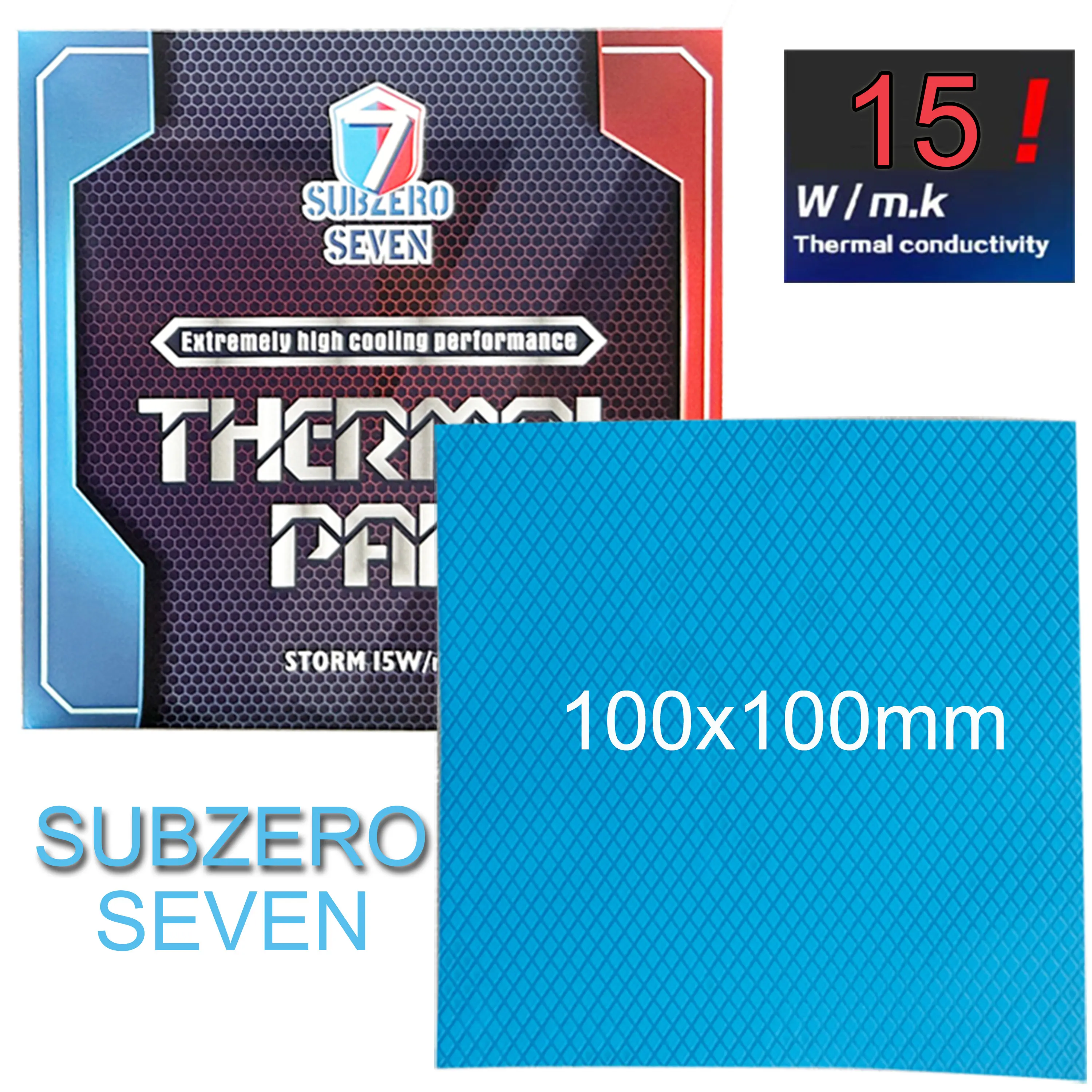 SubZero Seven 7 100x100mm 15W/mk Thermal Pad Soft Silicone Heat Dissipation Pad 0.5/1.0/1.5/2.0/2.5/3mm for Electronic Cooling
SubZero Seven 7 100x100mm 15W/mk Thermal Pad Soft Silicone Heat Dissipation Pad 0.5/1.0/1.5/2.0/2.5/3mm for Electronic Cooling