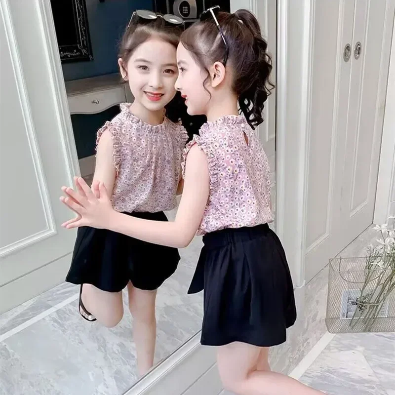 Summer Children Girl Clothing Sets Kids Baby Teenage Girls Clothing Sets Floral Print Sleeveless Shirt+Shorts Two Piece Suit
Summer Children Girl Clothing Sets Kids Baby Teenage Girls Clothing Sets Floral Print Sleeveless Shirt+Shorts Two Piece Suit
