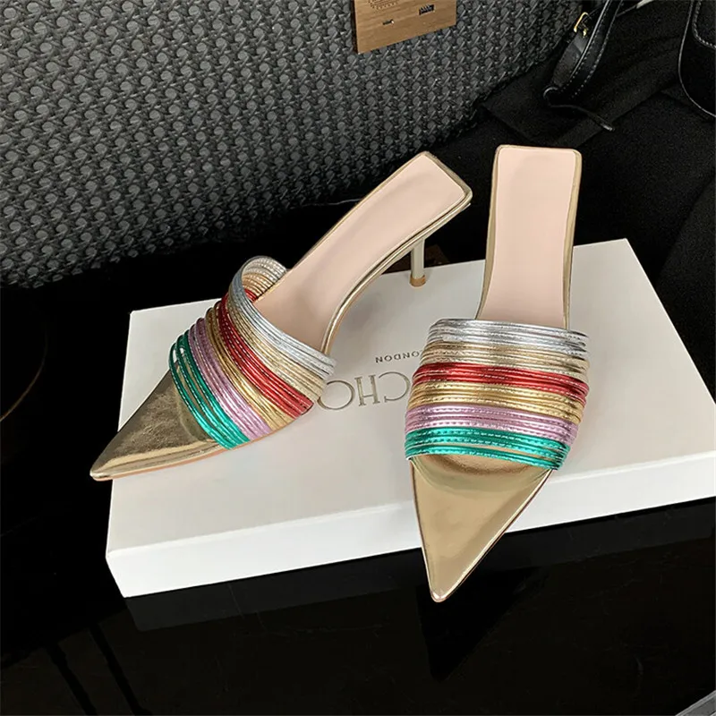 2023 Summer Women Slippers Sexy Pointed Toe Stiletto Slippers Shoes for Women Simple Women's Slippers Zapatos Mujer High Heels
2023 Summer Women Slippers Sexy Pointed Toe Stiletto Slippers Shoes for Women Simple Women's Slippers Zapatos Mujer High Heels