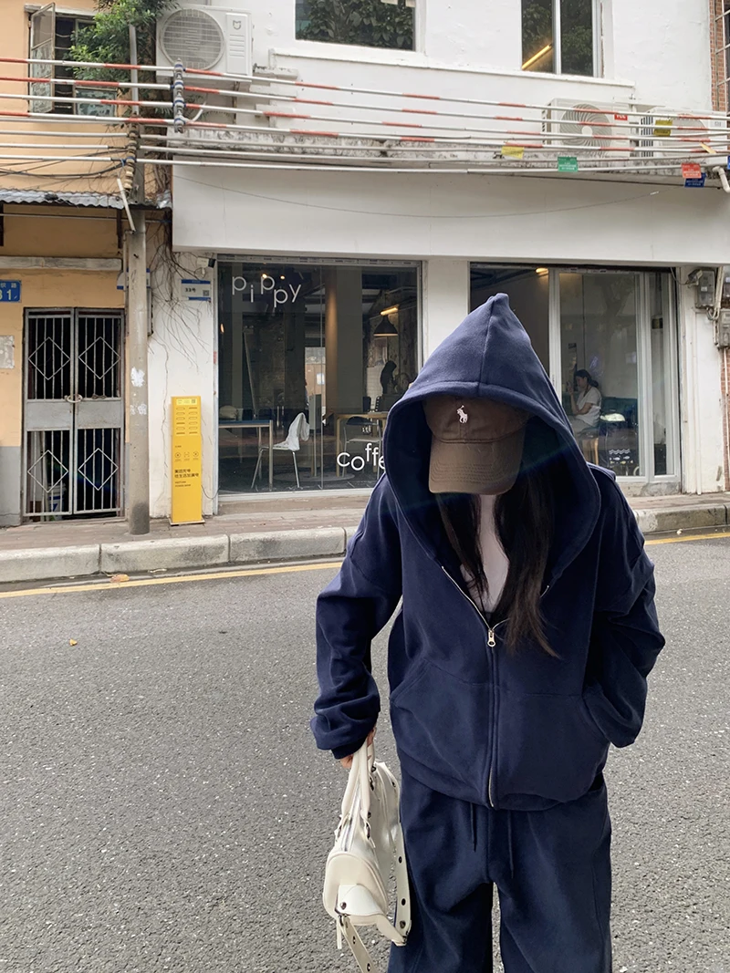 Tahini Double-sided Fleece Hoodie Jacket And Wide Leg Pants Women's Set Winter Lazy Style Casual Two-piece Suit
Tahini Double-sided Fleece Hoodie Jacket And Wide Leg Pants Women's Set Winter Lazy Style Casual Two-piece Suit