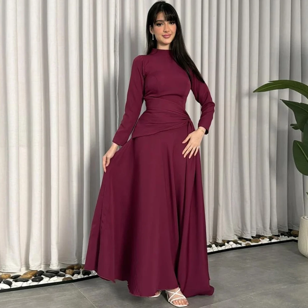 Classic Burgundy Jersey Evening Dress Fashion High Collar Prom Dresses Delicate Long Sleeves Customized Special Occasion Gowns
Classic Burgundy Jersey Evening Dress Fashion High Collar Prom Dresses Delicate Long Sleeves Customized Special Occasion Gowns