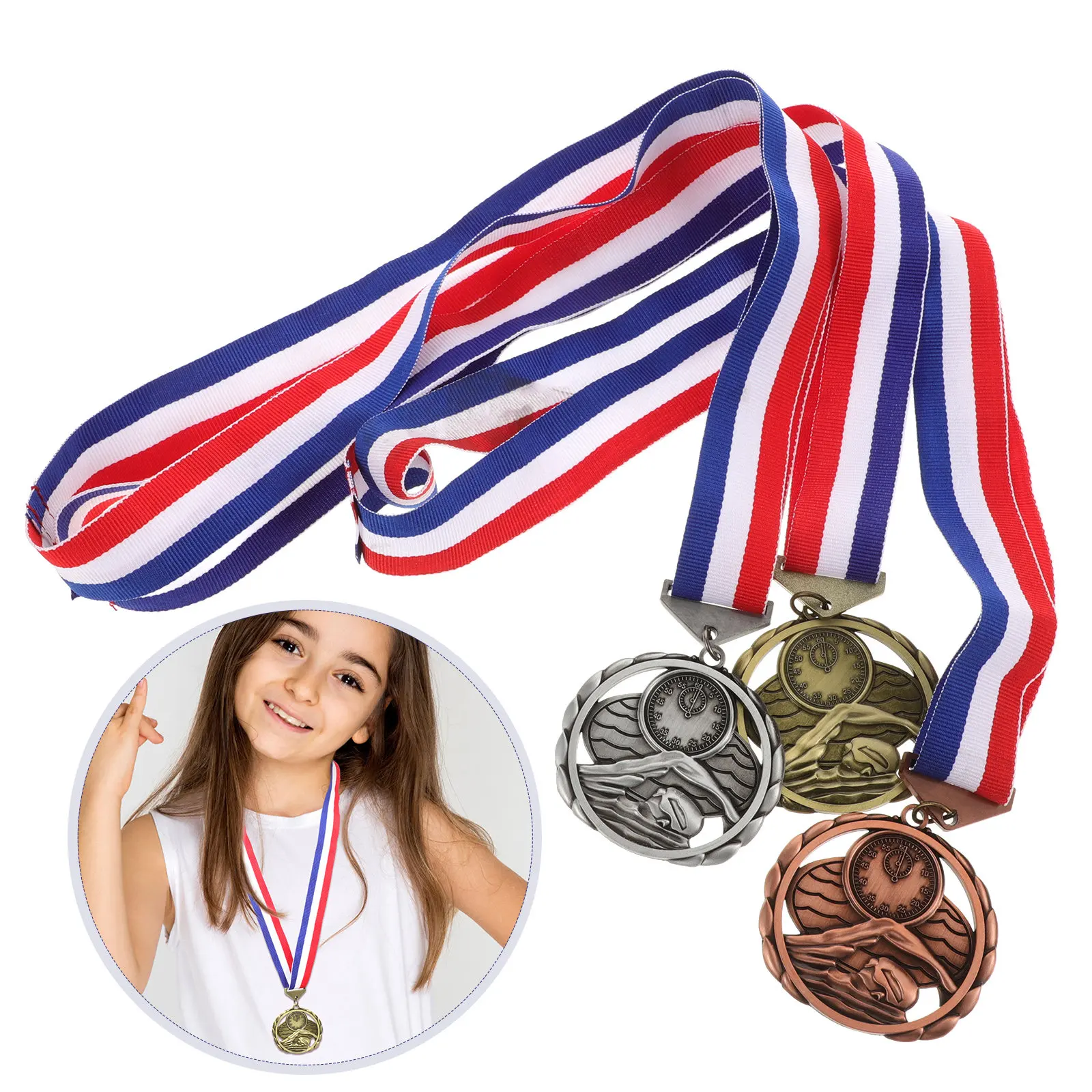 3Pcs Sports Medals Zinc Alloy Hanging Medal Lanyard for School Competitions Awards Swimming Prize Medal Award Medals
3Pcs Sports Medals Zinc Alloy Hanging Medal Lanyard for School Competitions Awards Swimming Prize Medal Award Medals