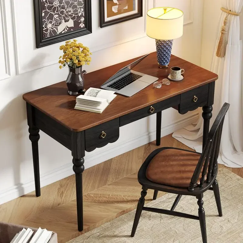 French retro solid wood desk small apartment study computer desk bedroom American home desk student writing
French retro solid wood desk small apartment study computer desk bedroom American home desk student writing