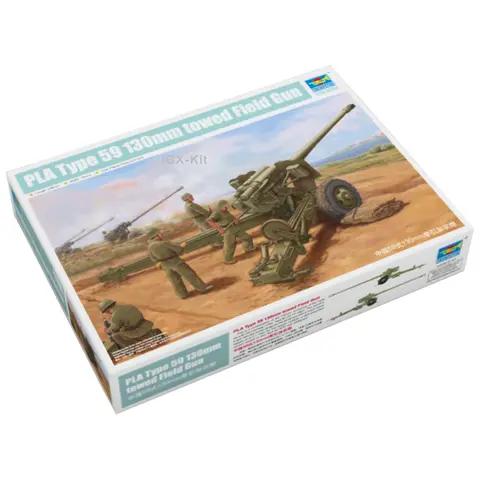 Trumpeter 02335 1/35 PLA Type 59 130mm Towed Field Gun Cannon Artillery Military Gift Plastic Assembly Model Toy Building Kit